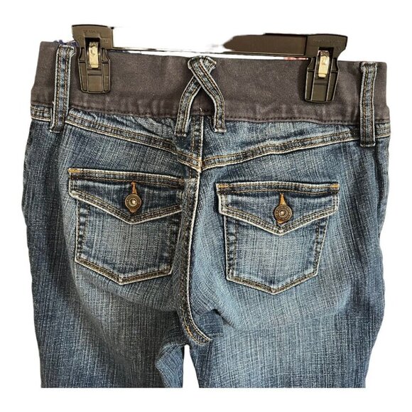 Old Navy Womens Maternity Capri Jeans ~Sz XS~Pull On Stretch Cuffed Hem ~L3 25 - Picture 4 of 8